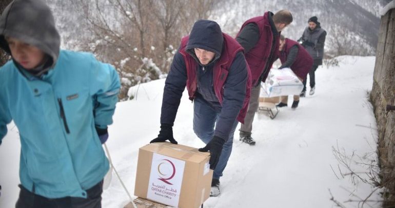 Qatar Charity provides winter clothes, food to people in Kosovo