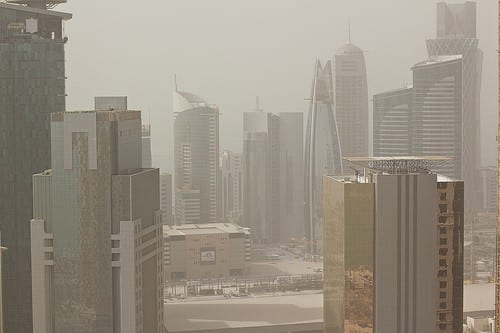 Strong wind lead to dust storm