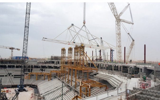 Al Rayyan Stadium roof structure installation begins