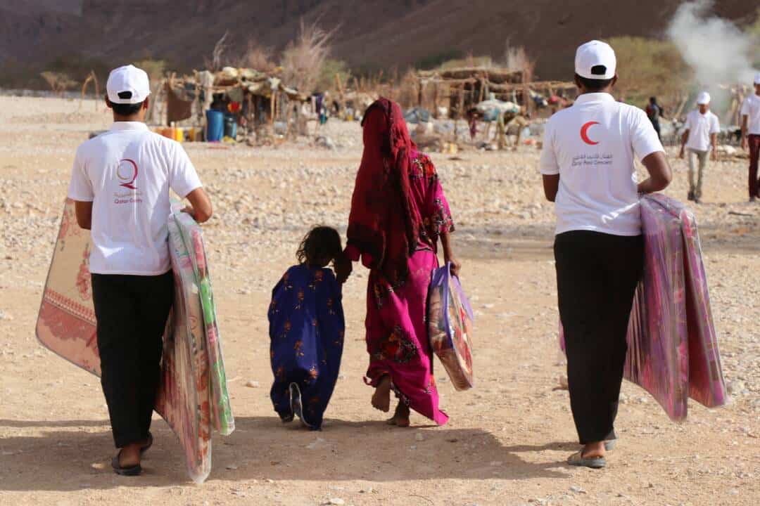QRCS, QC aid Yemenis affected by Cyclone Mekunu