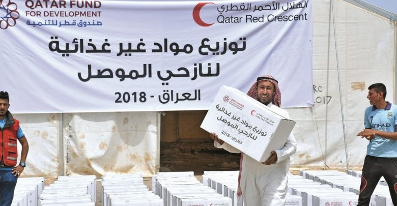 QRCS, QFFD deliver non-food aid to Iraq's displaced people