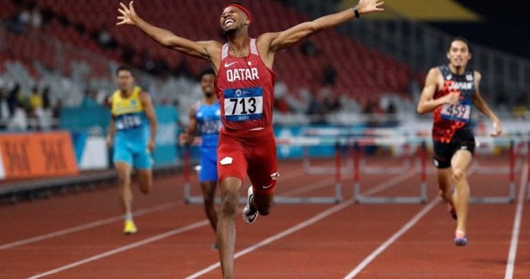 Qatar's champion Samba wins gold medal in 400m hurdles