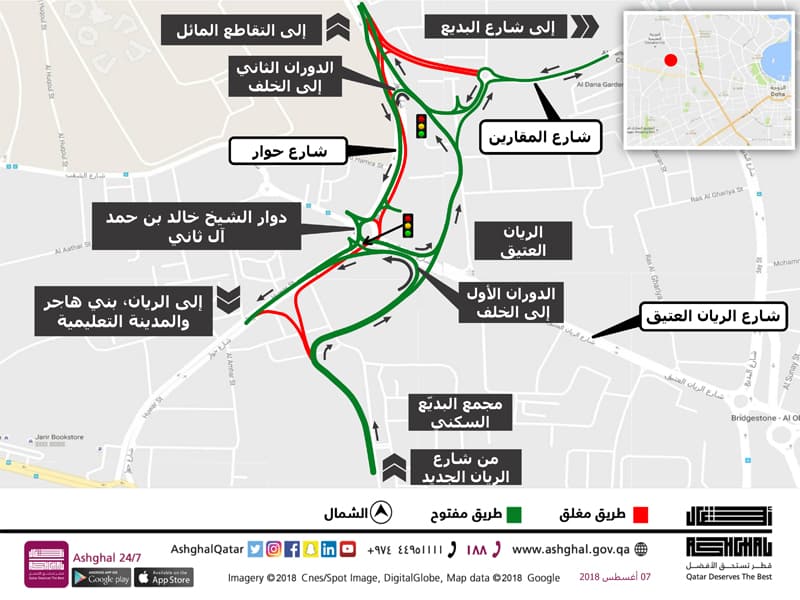 Temporary traffic diversion on part of Huwar Street and Al Maqareen Street