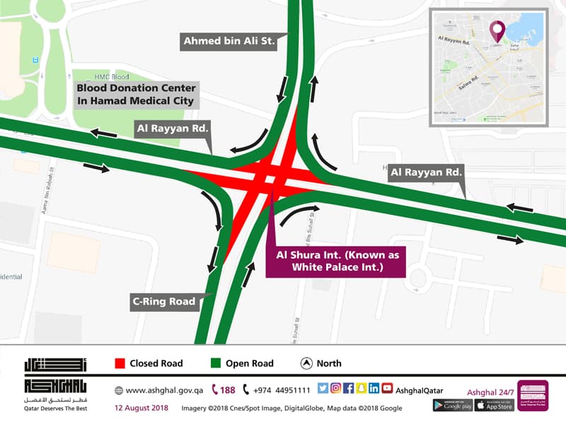 Temporary Closure on Al-Shura Intersection for 12 hours only