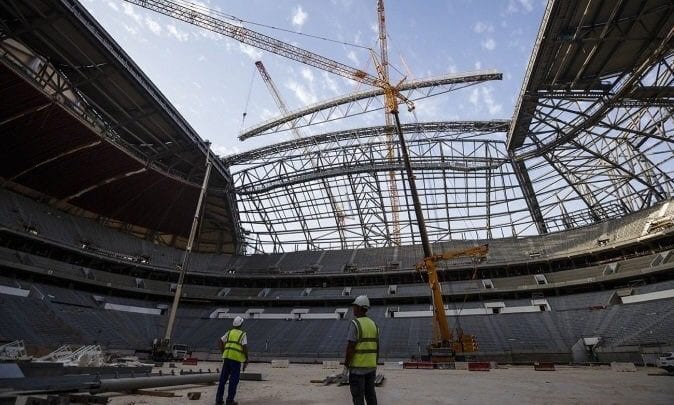Roof installation brings Al Bayt Stadium’s design to life