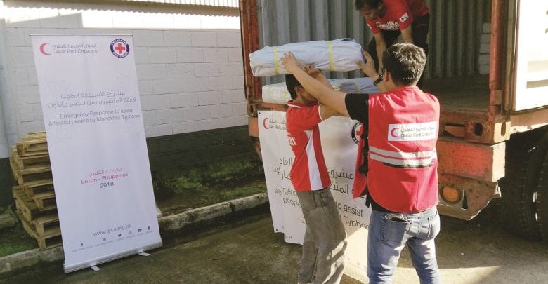 QRCS intensifies relief work for Philippine typhoon victims