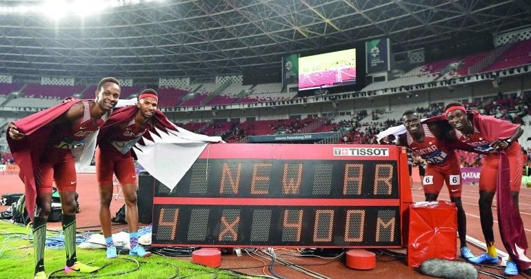 Qatar clinch relay gold with record run at Asian Games