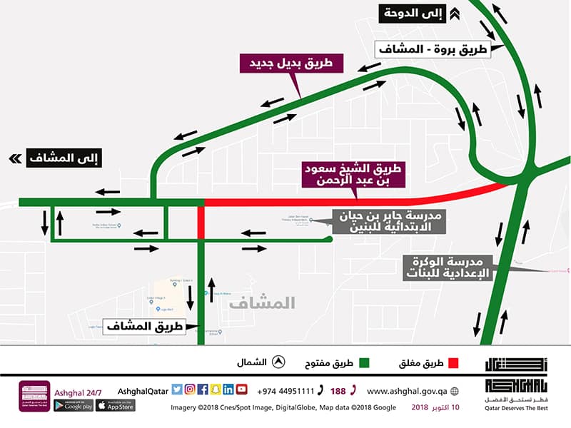 Partial Closure of Sheikh Saud bin Abdelrahman Road in Al Mashaf