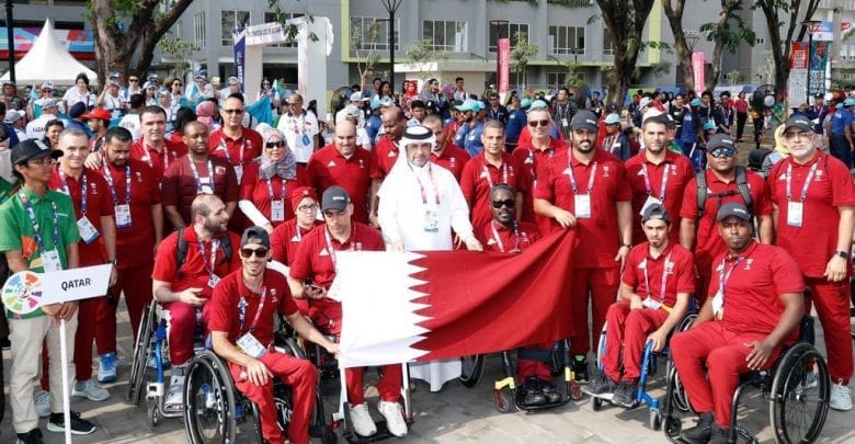 Qatari flag hoisted at Olympic Village in Jakarta
