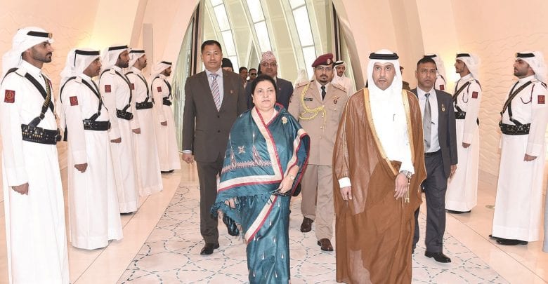 President of Nepal arrives in Doha