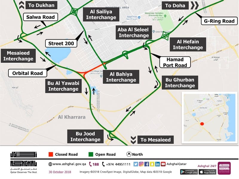 Three-Day Closure of Southbound G-Ring Carriageway Between Al Bahiya Interchange and Orbital Road