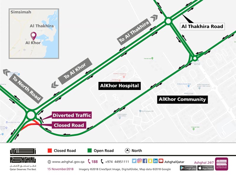 Traffic Diversion on the Industrial Area Roundabout on Al Thakhira Road