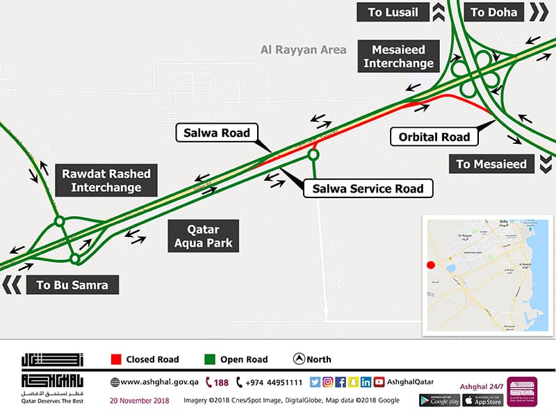 Four-Days Temporary Diversion on Salwa Road Eastbound Carriageway
