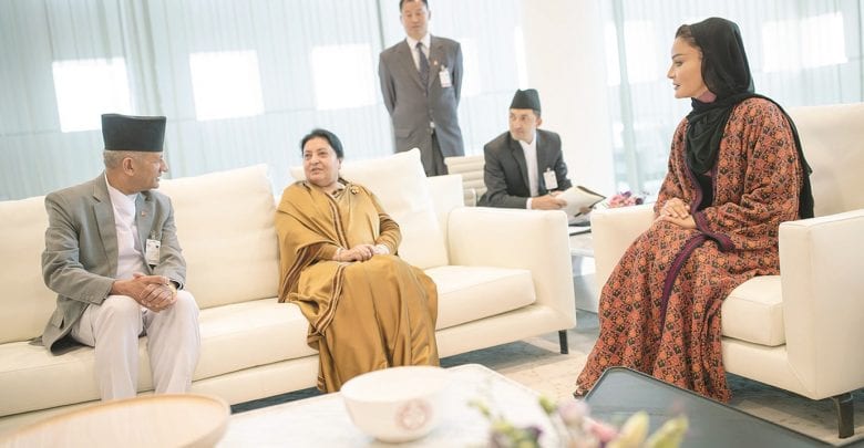 Sheikha Moza meets President of Nepal