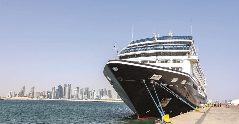 Cruise ship Azamara Quest docks at Doha Port