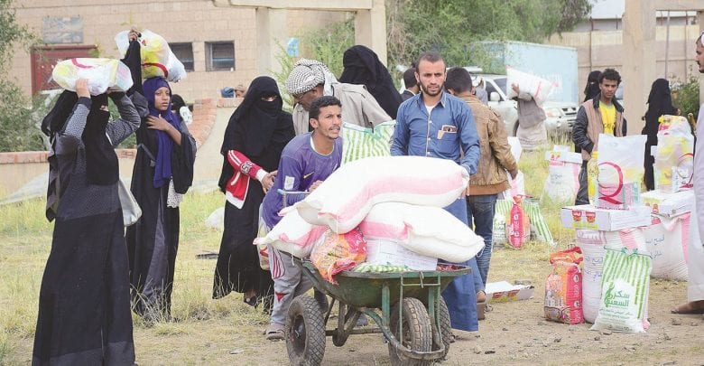 Qatar Charity provides food to 26,000 displaced Yemenis