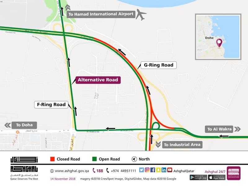 Six Hours Partial Closure on G Ring Road Towards Airport