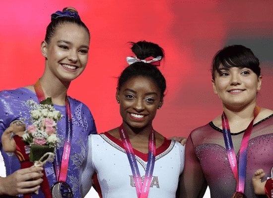 Biles wins record 13th world gold but denied clean sweep