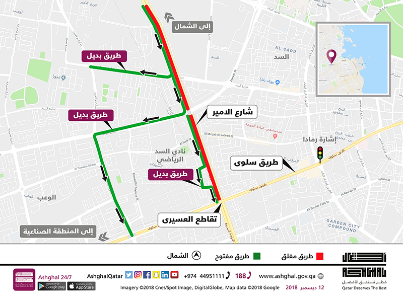 Temporary All Lane Closure on Al Amir Street from North to Al Asiri Interchange