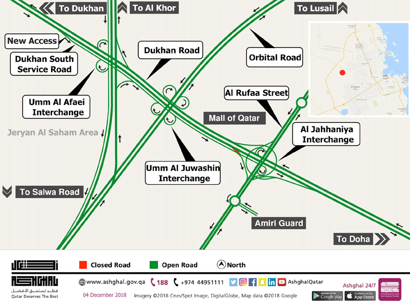 Permanent Change of Access to Dukhan South Service Road and Adjacent Areas