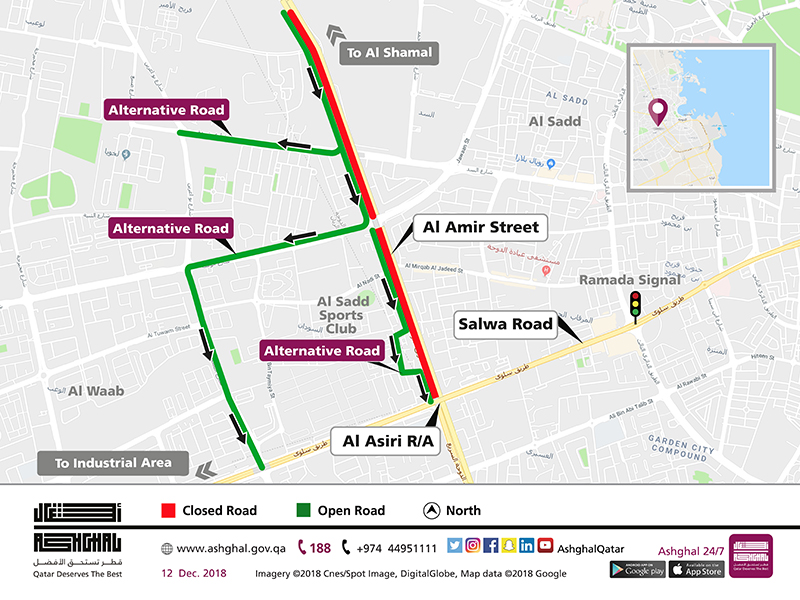 Temporary All Lane Closure on Al Amir Street from North to Al Asiri Interchange