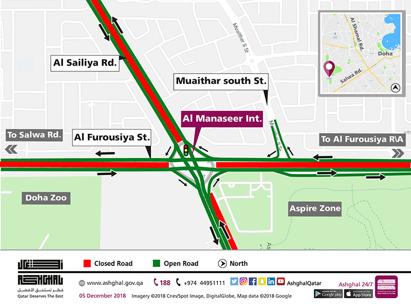 Partial Opening of Al Manaseer Intersection and Removal of the Temporary Roundabout