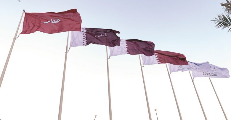 Historical flags installed outside NMoQ