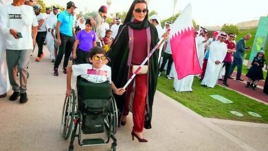 Sheikha Moza participates in QF stage of ‘Flag Relay’