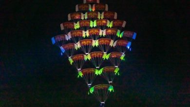 Guinness world record attempt for largest parachute formations at Darb Al Saai
