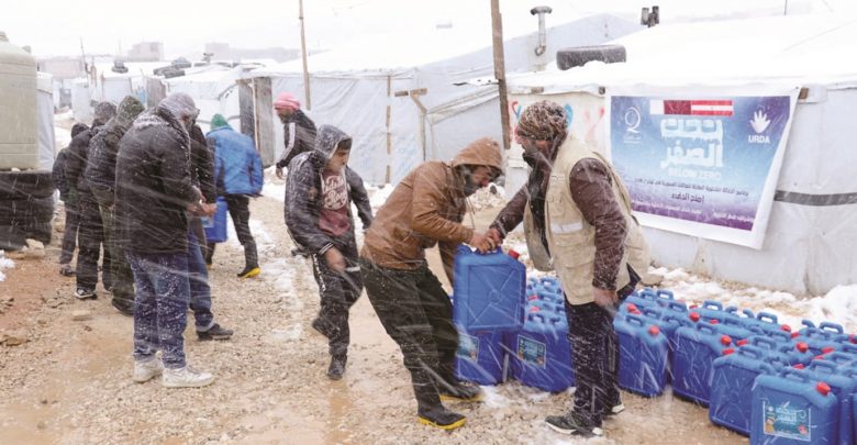 Qatar Charity provides aid to snow storm affectees in Lebanon