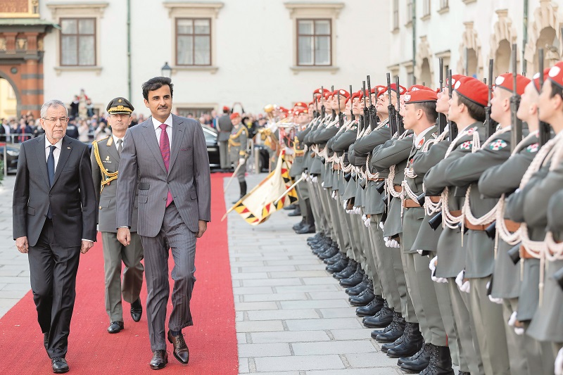 HH The Amir and Austrian President review the development of relations