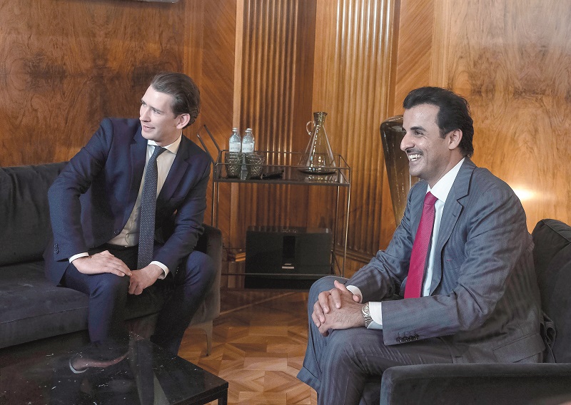 HH The Amir and Austrian President review the development of relations