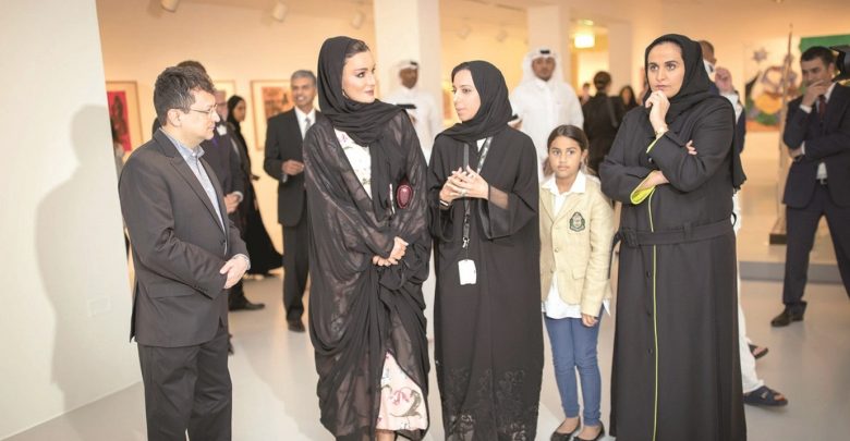 Sheikha Moza attends Mathaf exhibitions celebrating Indian art