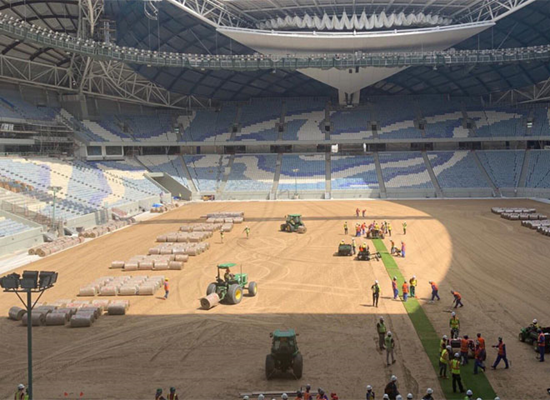 World Cup New turf-laying record set in Wakrah Stadium