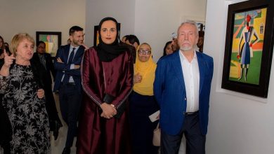 Sheikha Al Mayassa attends Kazimir Malevich exhibition opening