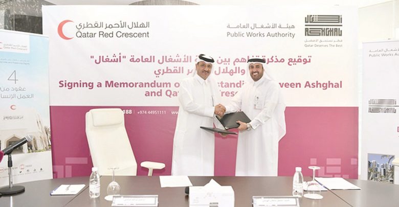 Ashghal signs MoU with Qatar Red Crescent Society