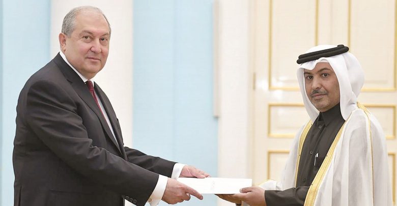 President of Armenia receives credentials of Qatari Envoy
