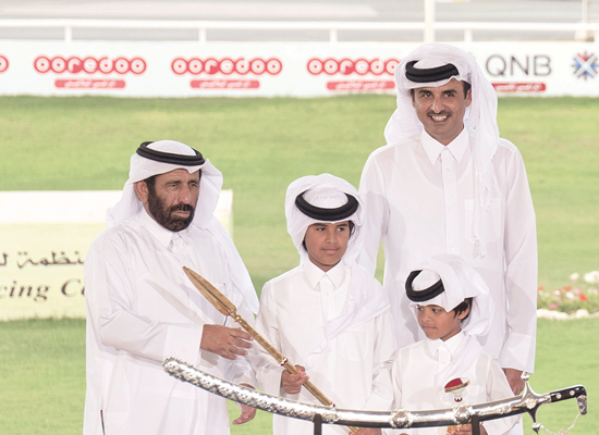 Amir honours winners of purebred Arabian Camel Festival on the Sword of H H the Amir