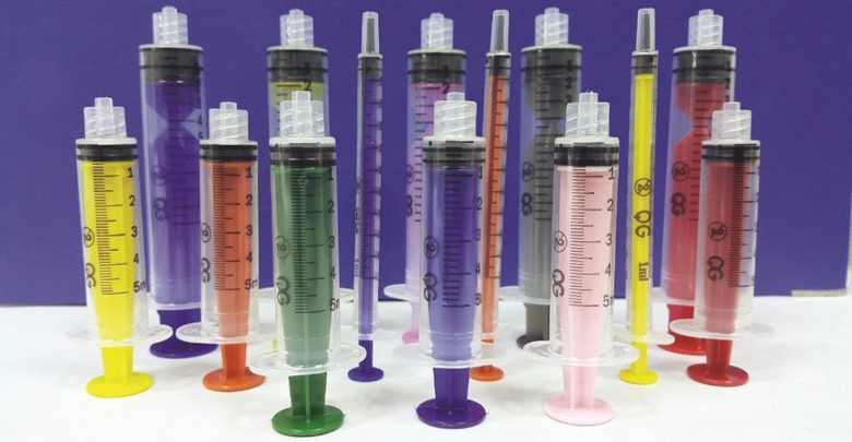 Qatar-German Medical Equipment Company offers colored syringes