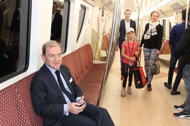French ambassador rides Doha Metro