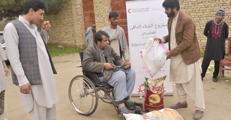 QRCS distributes winter, food aid to the displaced in Afghanistan