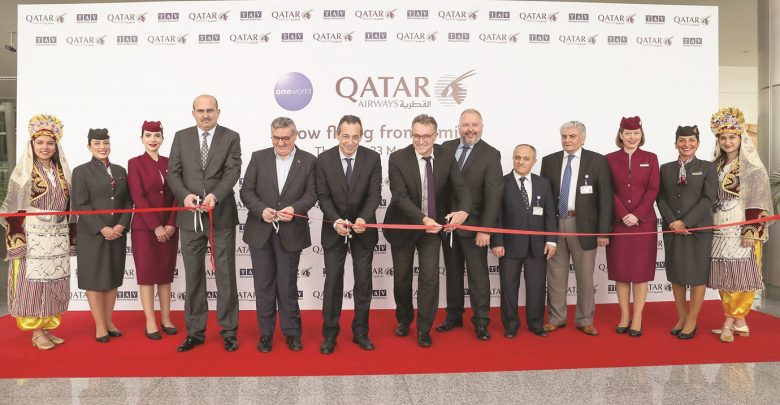 Qatar Airways inaugural flight to Izmir touches down at Adnan Menderes Airport