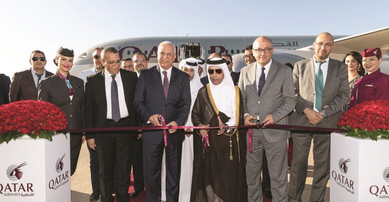 Qatar Airways's inaugural flight touches down in Rabat
