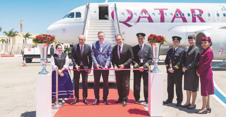 Qatar Airways inaugural flight touches down in Malta