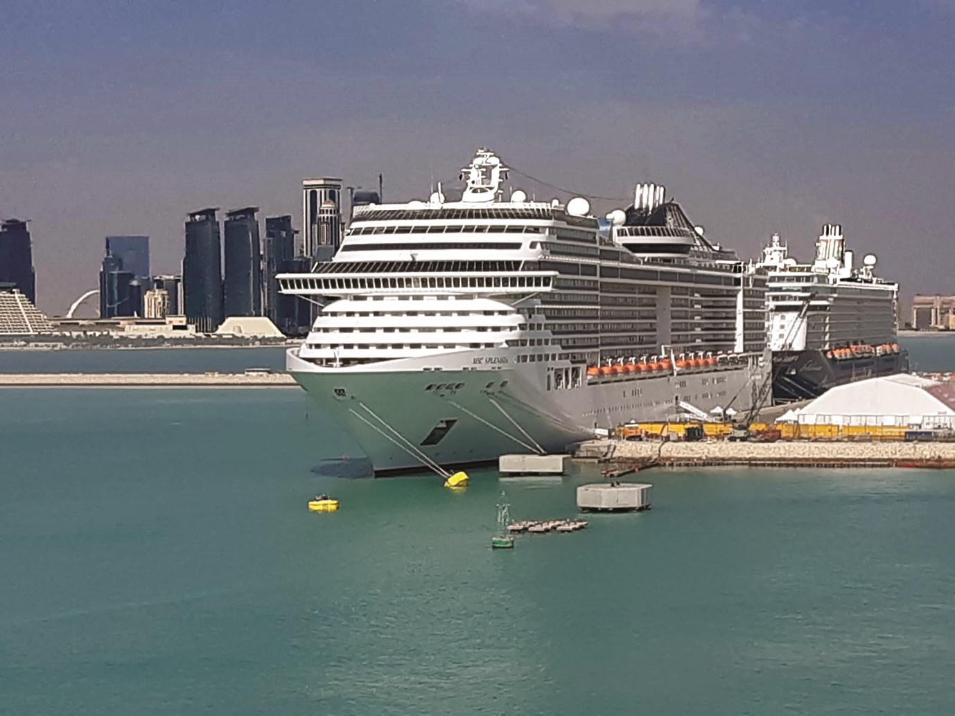 cruise ship docked in qatar