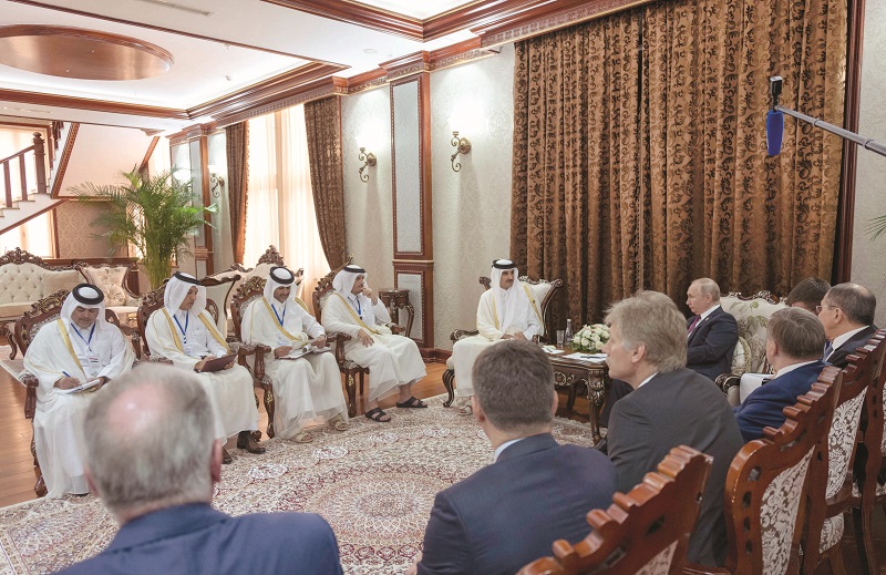 His Highness exchanges views on recent events with the Turkish President