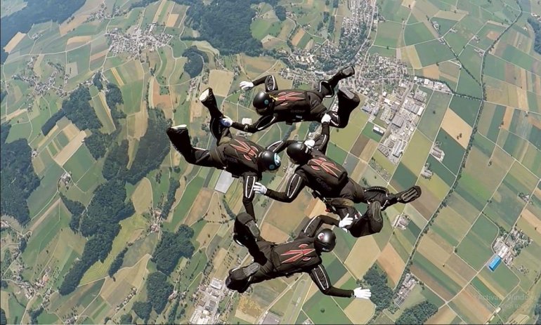 Qatar military parachute team wins first place in Switzerland championship