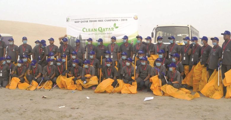 Sealine beach was cleaned of waste