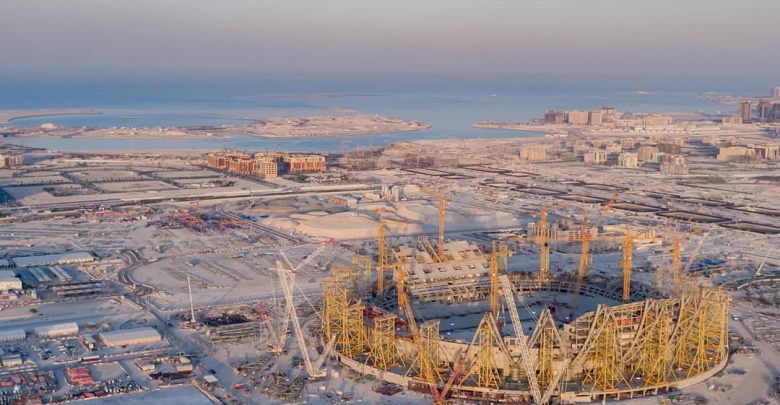 Construction at 80,000-seat Lusail Stadium continues to advance rapidly