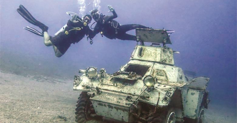 A military museum at the bottom of the Gulf of Aqaba in Jordan